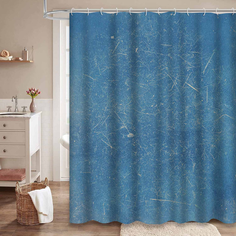 Vintage rétro bleu couleurs vieux grunge couleur usé gris foncé cassé avec 12 crochets, L 72 po x l 84 po