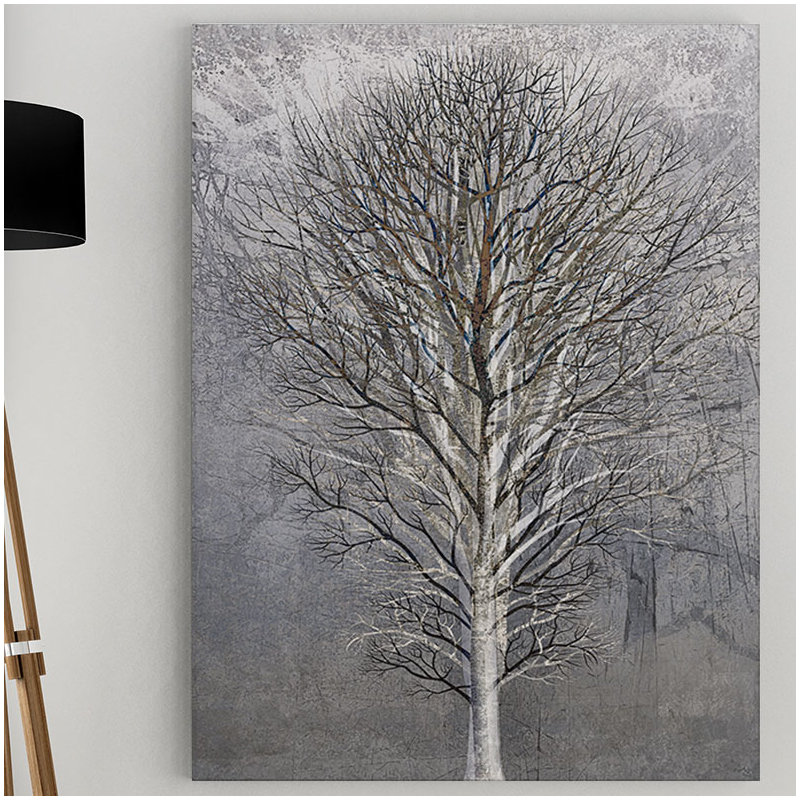 «Silver Tree III» par Mike Calascibetta - impression sur toile, H 30 po x l 40 po x P 1,5 po