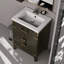 Meuble-lavabo en chêne brun avec unité de rangement - 24 po L 18 po x P 18 po comptoir en acrylique et miroir-1893369975