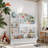 46.7"h X 42.3"w Toy Storage Organizer, Multifunctional Wood Bookcase With 4 Display Shelves And 7 Storage Bins, Cube Book Shelf  For Playroom, White
