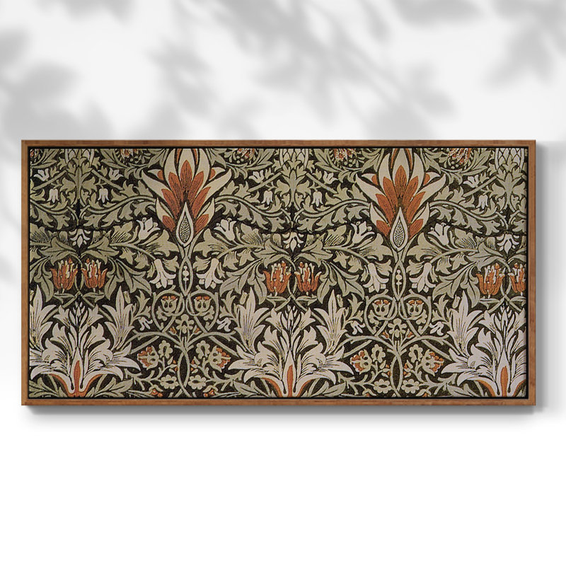 Série abstraite-DCCCL XXVI- Toile tendue avec châssis tendue, prête à être accrochée, H 25 po x l 49 po, Noyer