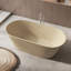 Baignoire de trempage autoportante de 63 po à surface solide, baignoire en terrazzo beige mat avec bonde centrale