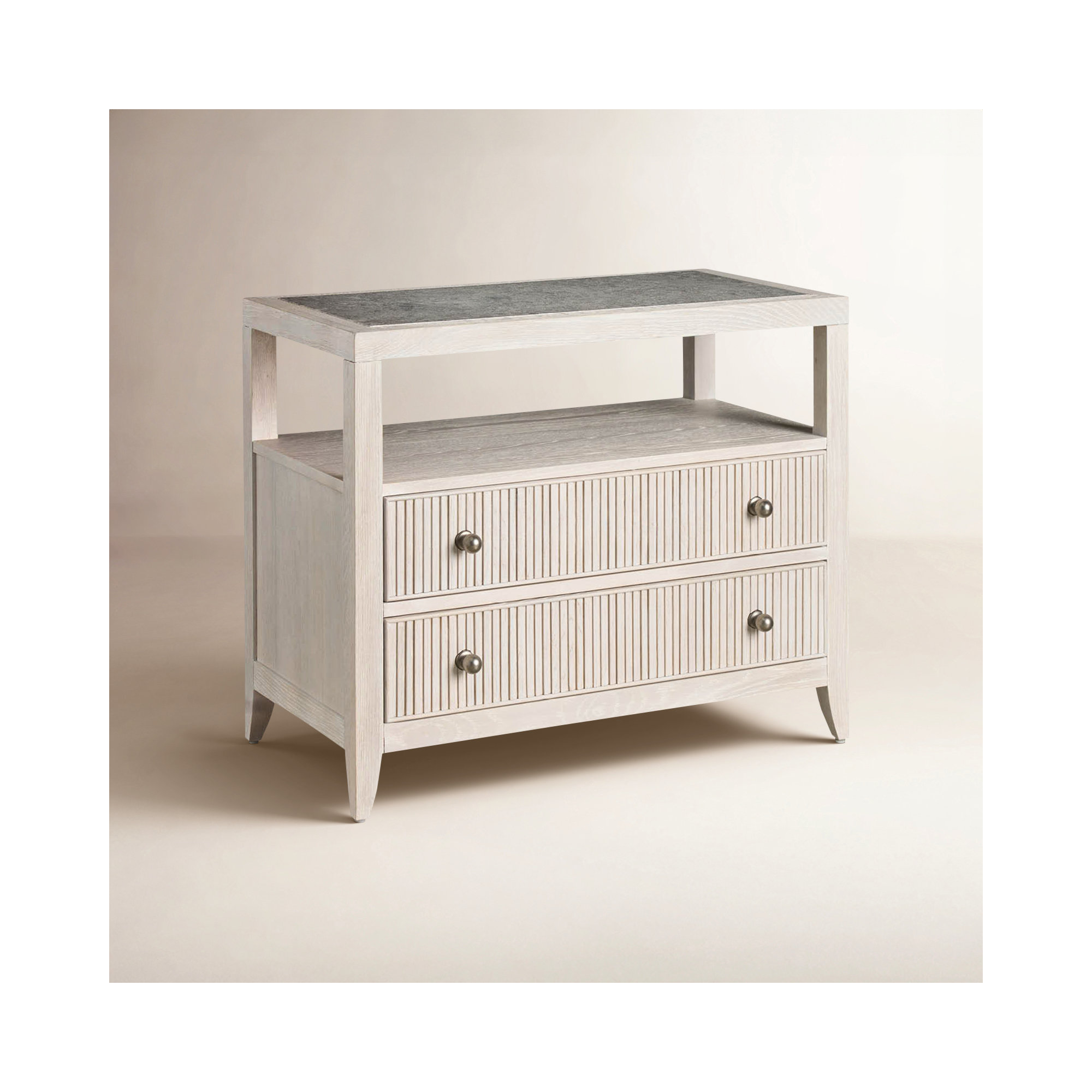 Caterina 2-Drawer Nightstand, White Oak