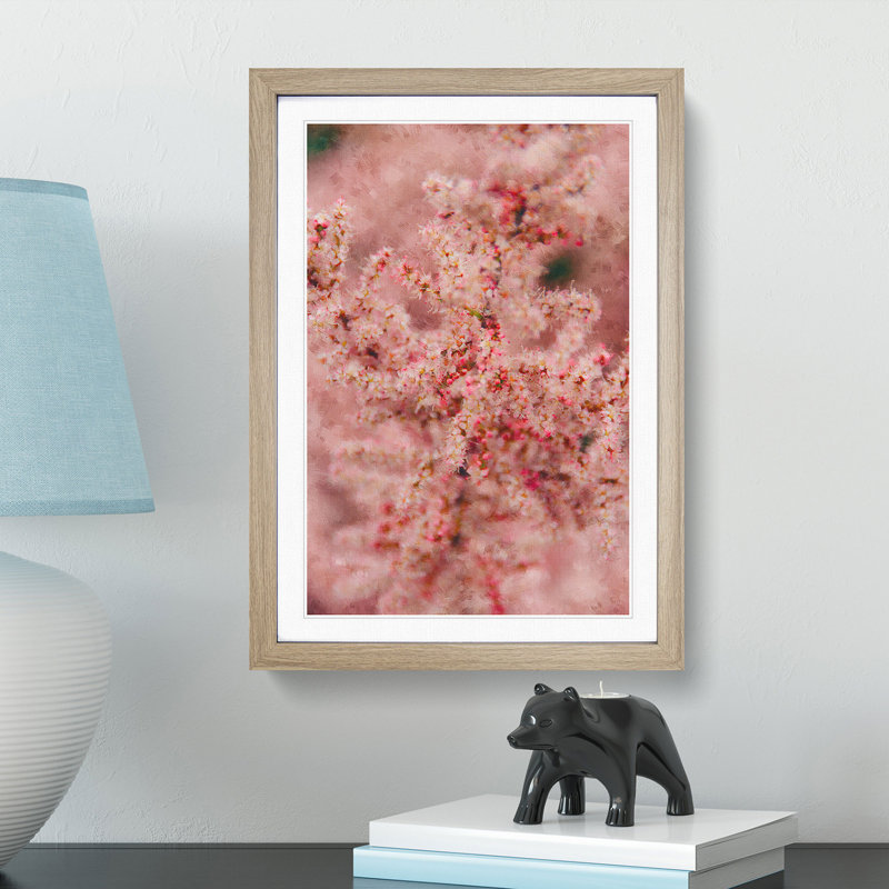 Cherry Blossom - Picture Frame Painting Print on MDF, Oak Framed, 63cm H x 45cm W x 2cm D