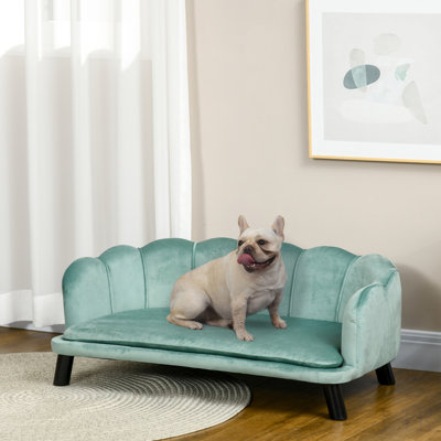 Grand canapé pour chien en velours avec coussin en mousse Pawhut