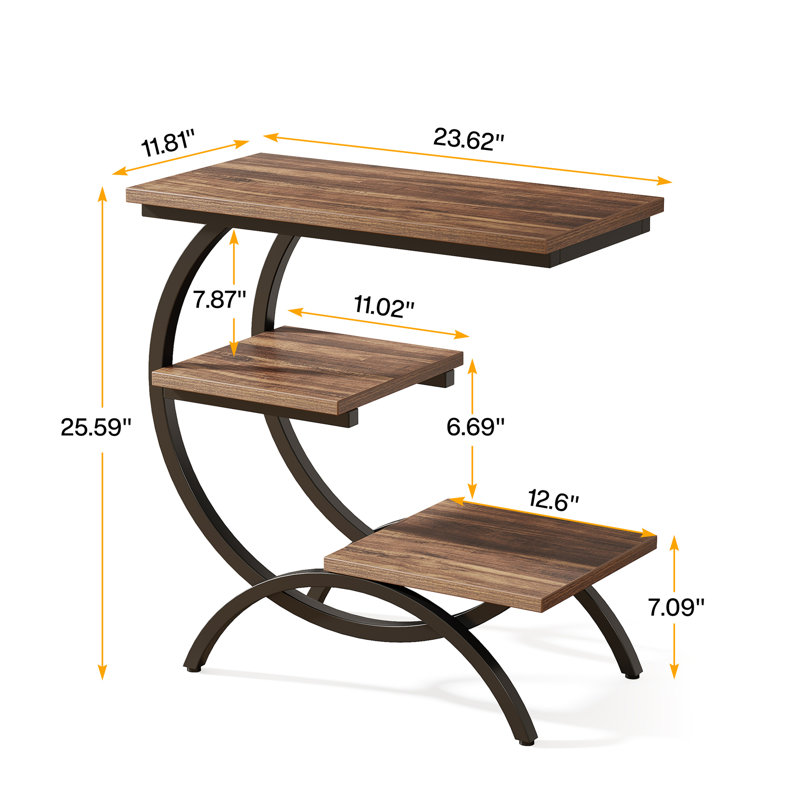 Table de bout Raylen C, Brun