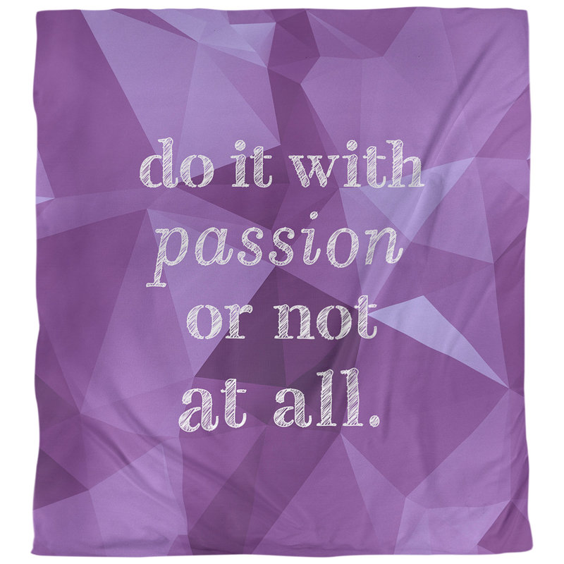 Housse de couette simple avec citation inspiration passion, Housse de couette pour très grand lit, Améthyste
