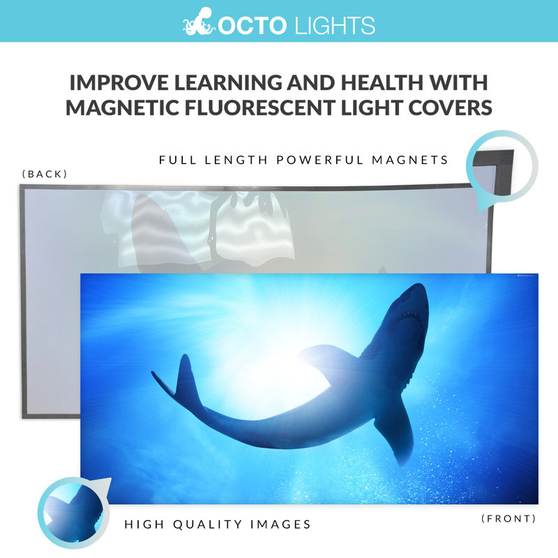Ocean Shark Magnetic LED Fluorescent Ceiling Light Cover