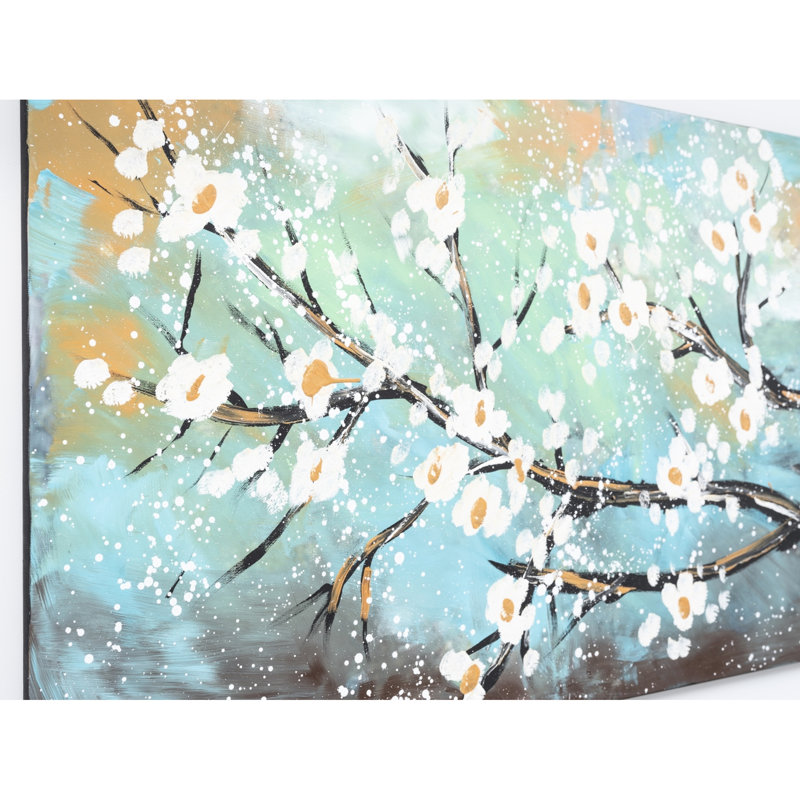 Toile surdimensionnée l 47 po x 27 po, décor captivant avec beauté printanière 47 po 27 po, paysages peints à la main pour l'élégance