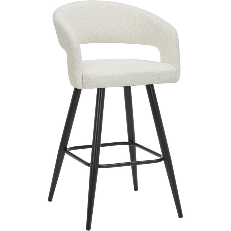 Pultneyville Upholstered Counter Stool, White