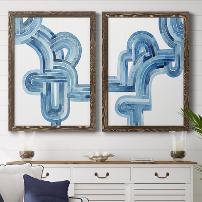 " Blue Braid I " 2 - Pieces Painting Print