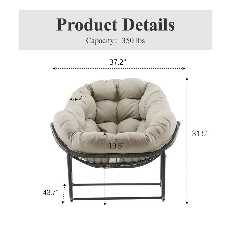 Chaise d'extérieur Cadynce, Gris chaleureux, Noir, noir, noir, noir