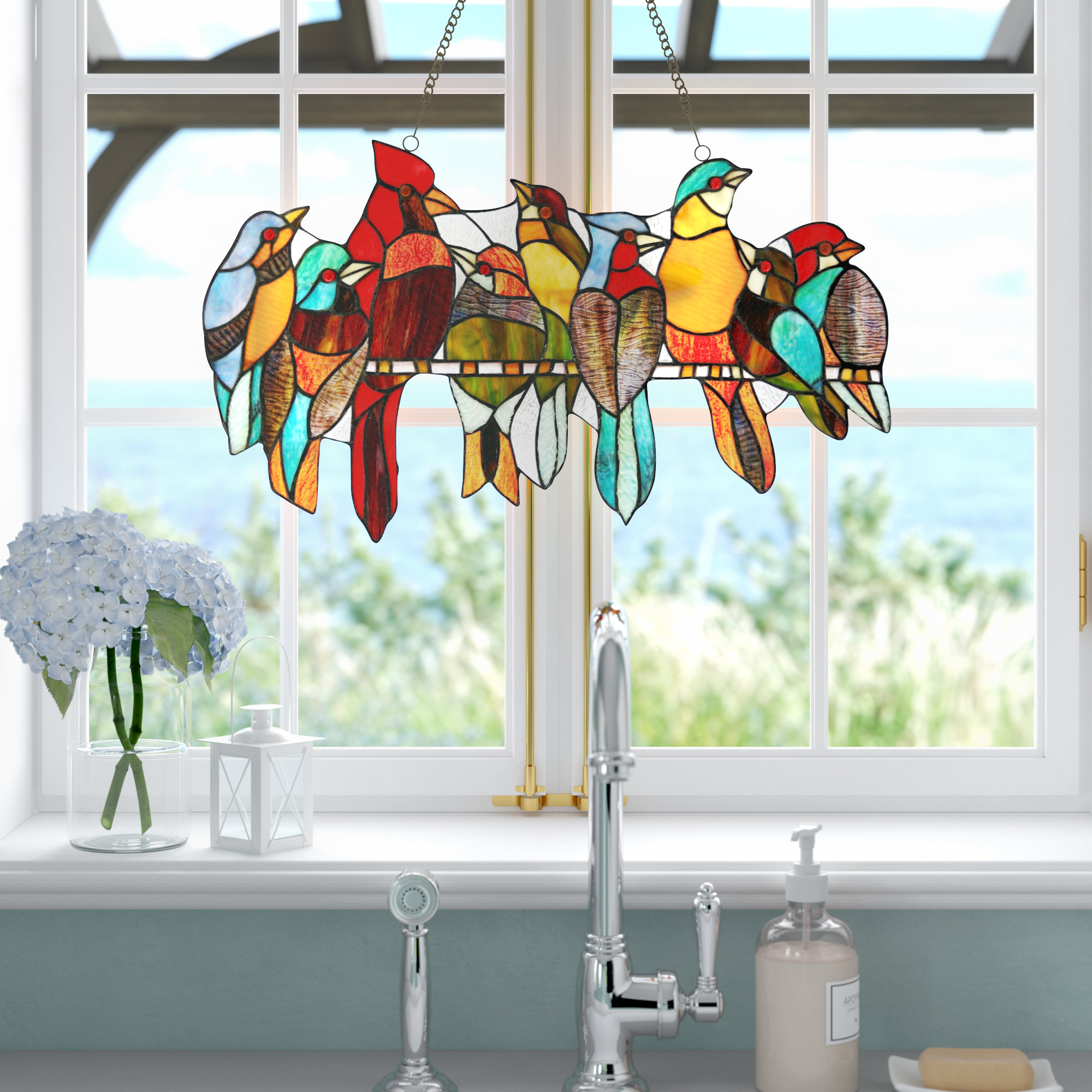 Bay Isle Home™ Tiffany Glass Window Panel & Reviews | Wayfair