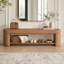 Banc d'entrée rembourré en similicuir de 160 cm avec tablette de rangement ouverte