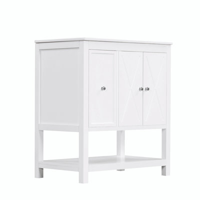 Meuble-lavabo simple 30 po avec plateau en céramique Rhion