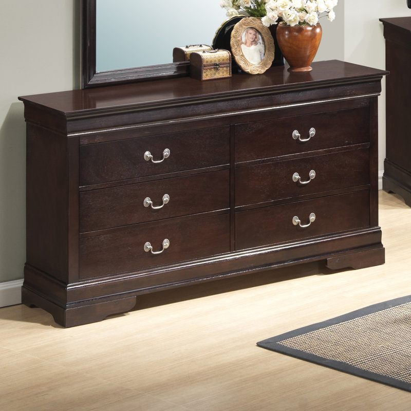 Louis Phillipe 60'' W 6 - Drawer Dresser, Cappuccino