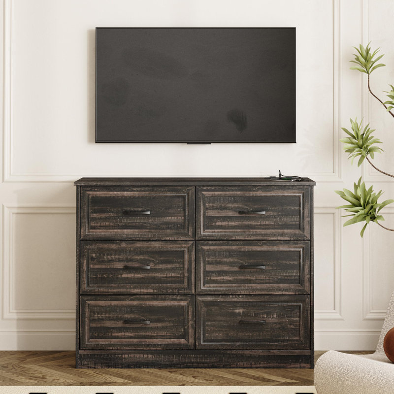 41.7'' W 6 - Drawer Dresser, Black