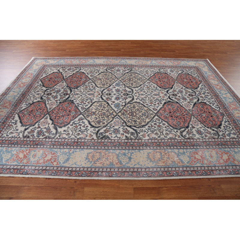 Tapis oriental géométrique Bakhtiari noué à la main 7 x 10