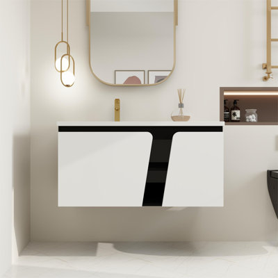40" Wall-Mounted Single Bathroom Vanity Set