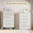 5-Drawer White Wooden Dresser, 50" Tall Vertical Chest for Bedroom, Living Room, Hallway-1299529602