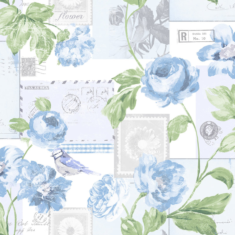 Abrego 10m x 53cm Matte Wallpaper Roll, Blue
