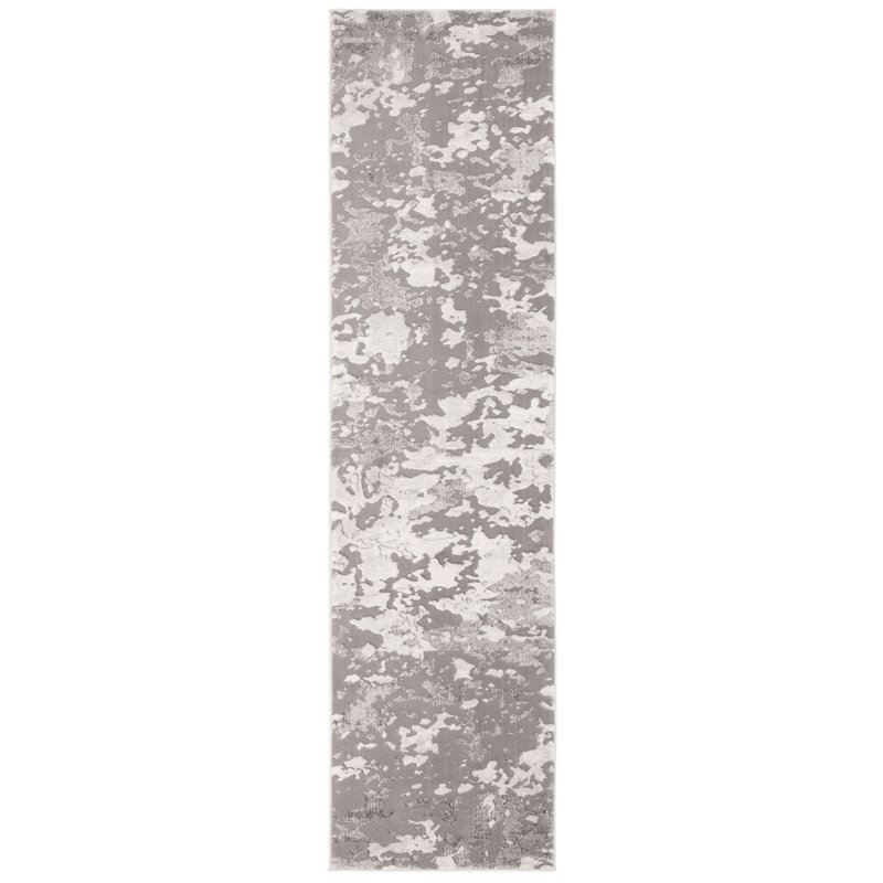 Dulce Abstract Gray Area Rug, Runner 2' x 8'
