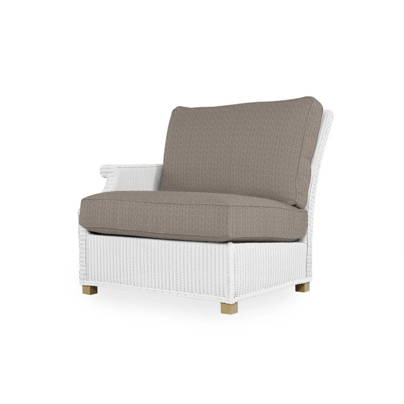 Hamptons Outdoor One Arm Lounge Chair, White, Cottage Pepper
