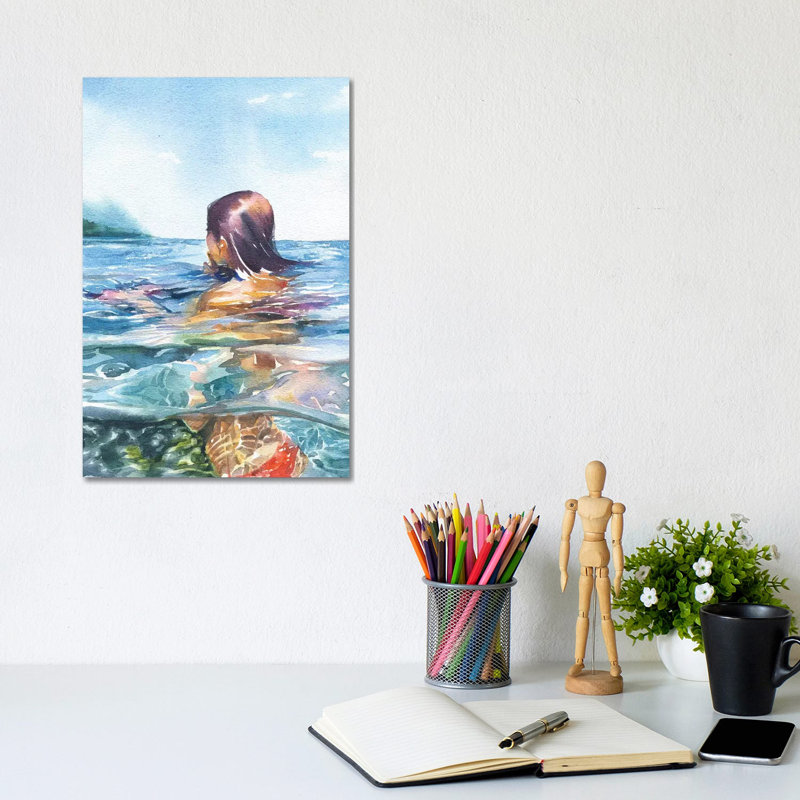 Swimming by Marina Ignatova - Wrapped Canvas Print, 20.32 cm H x 30.48 cm W