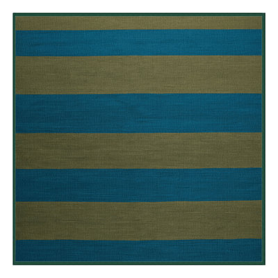 Tapis vert à rayures horizontales lavable à la machine