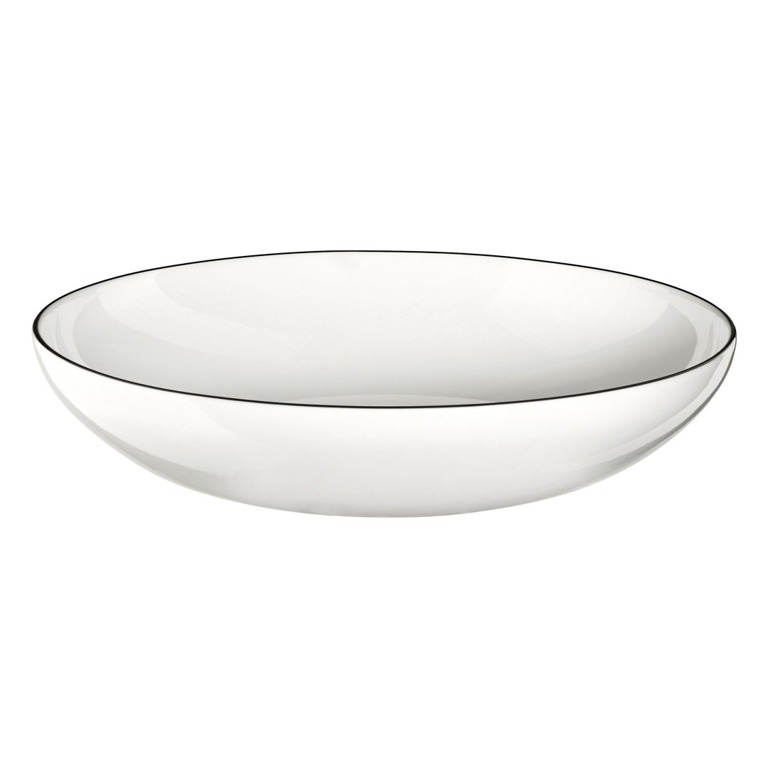 ASA Selection Ligne Noire Pasta- / Suppen-Teller, Fine Bone China, Warmes Weiß, 22 cm