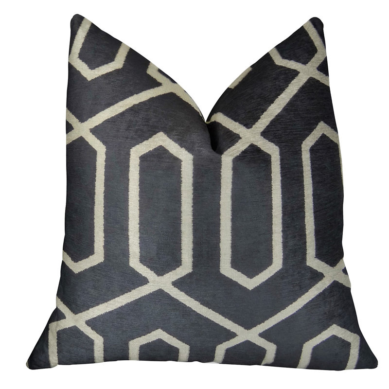 Coussin de luxe en treillis fabriqué à la main, 24 po x 24 po, Coussin décoratif