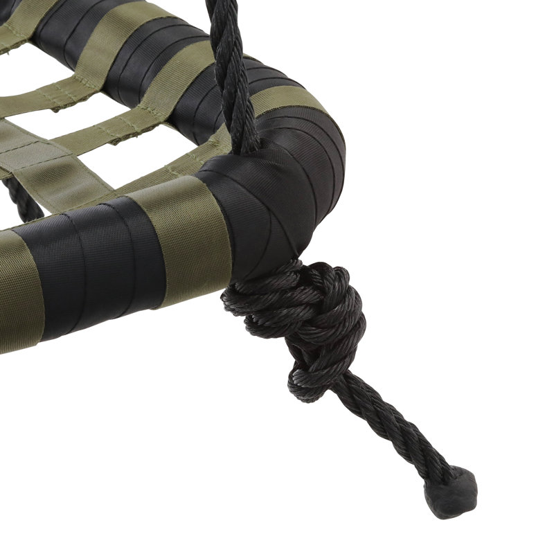 Green and Black Nylon Web Swing with Adjustable Glider Brackets