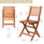 Chaise de patio pliante en bois d'acacia (ensemble de 2)