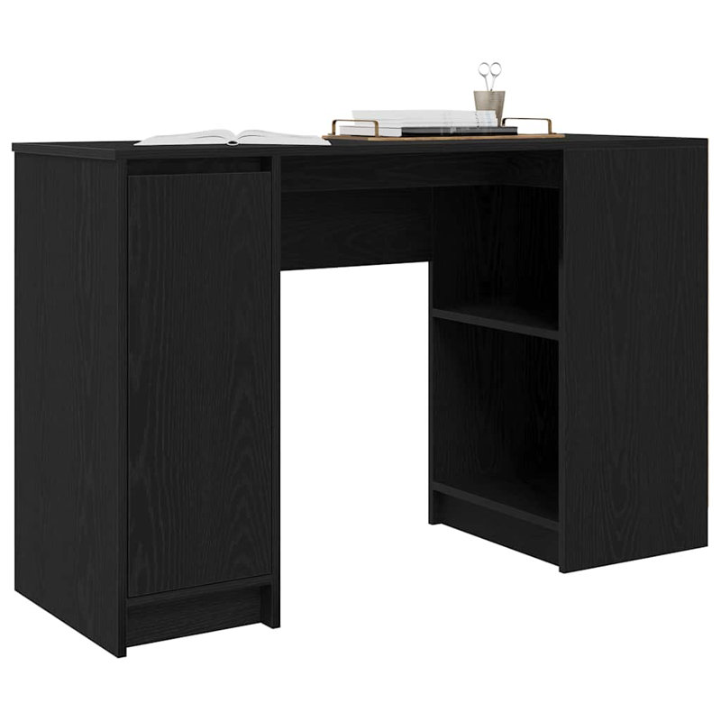 Desk 120X42x76 Cm Engineered Wood, Black Oak