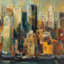 «New York New York» par Marilyn Hageman - peinture sur toile tendue