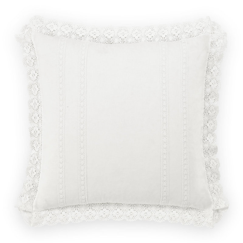 Laura Ashley Annabella White Crocheted European Sham