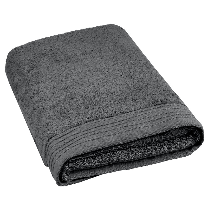 Drap de bain 100% coton Cecille, Gris foncé