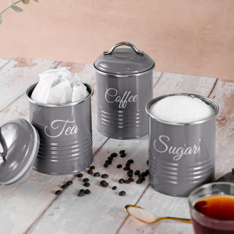 Metal Jar - Set of 3, Grey