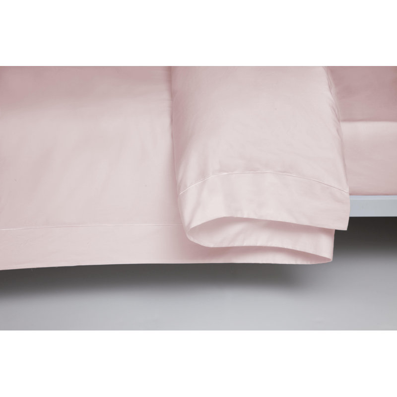 Plain Dye 400 TC Egyptian-Quality Cotton Cotton Solid Colour Duvet Cover, Blush, Single Duvet Cover