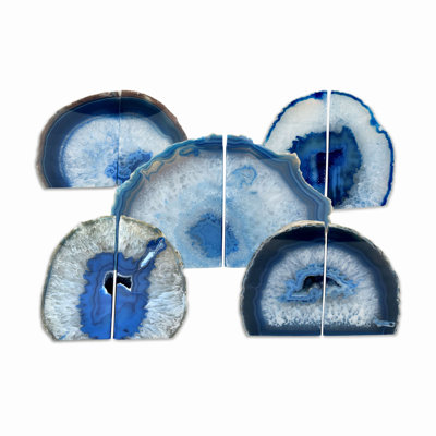 Serre-livres Geode, paire de serre-livres en agate naturelle, ensemble de serre-livres en cristal unique