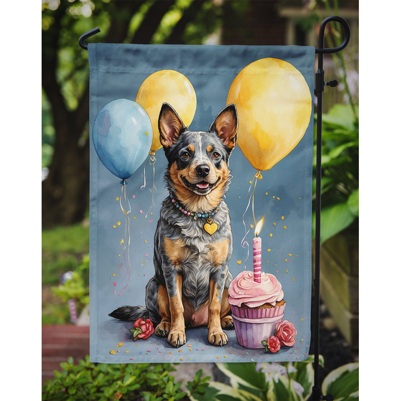 Drapeau de jardin «Happy Birthday», Bouvier australien
