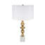 Lampe de table 15X29,5 "dorée et blanche avec corps rond à quatre niveaux (abat-jour requis)-947381661