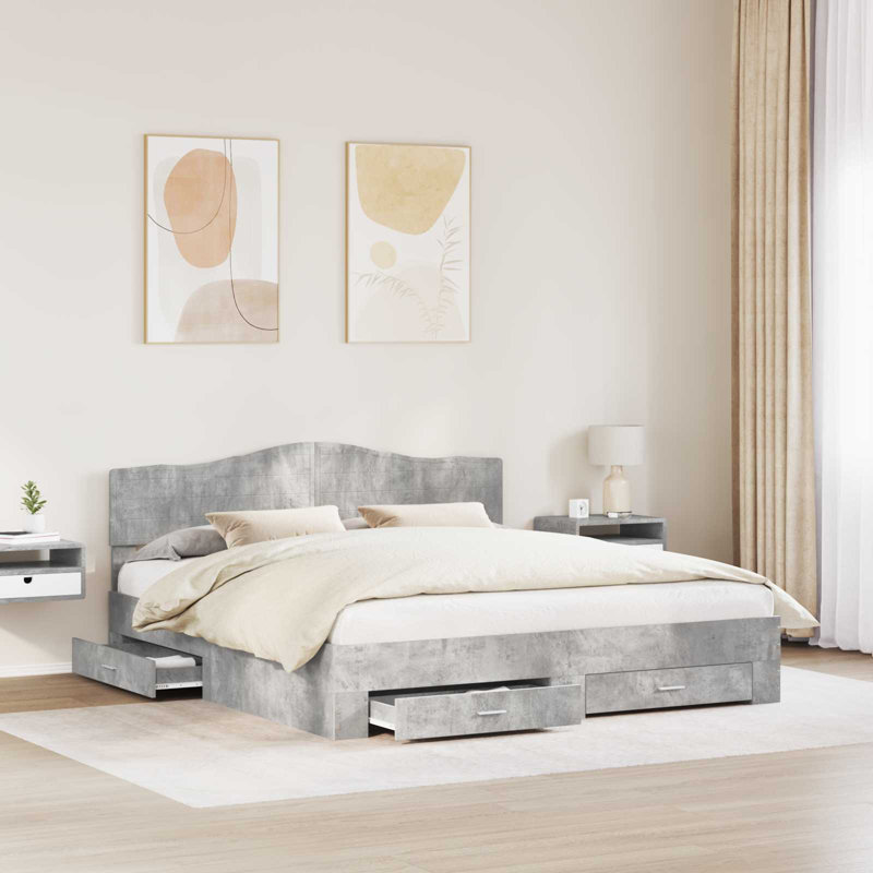 Bed, Concrete Grey, Super King (6')