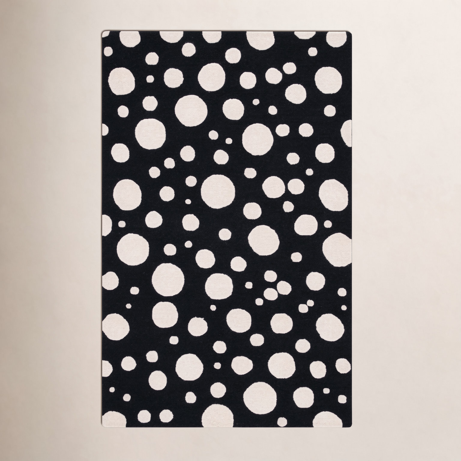 Kavika Black Ivory Hand-Woven Rug, Rectangle 4' x 6'