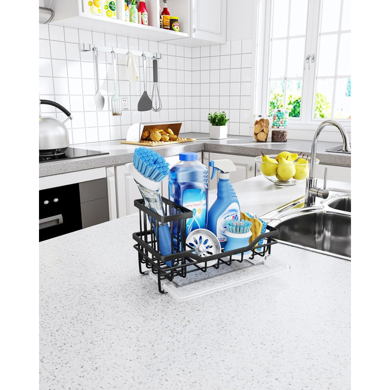 Sponge Holder For Kitchen Sink With Detachable Brush Holder, Rustproof Stainless Steel Kitchen Sink Caddy