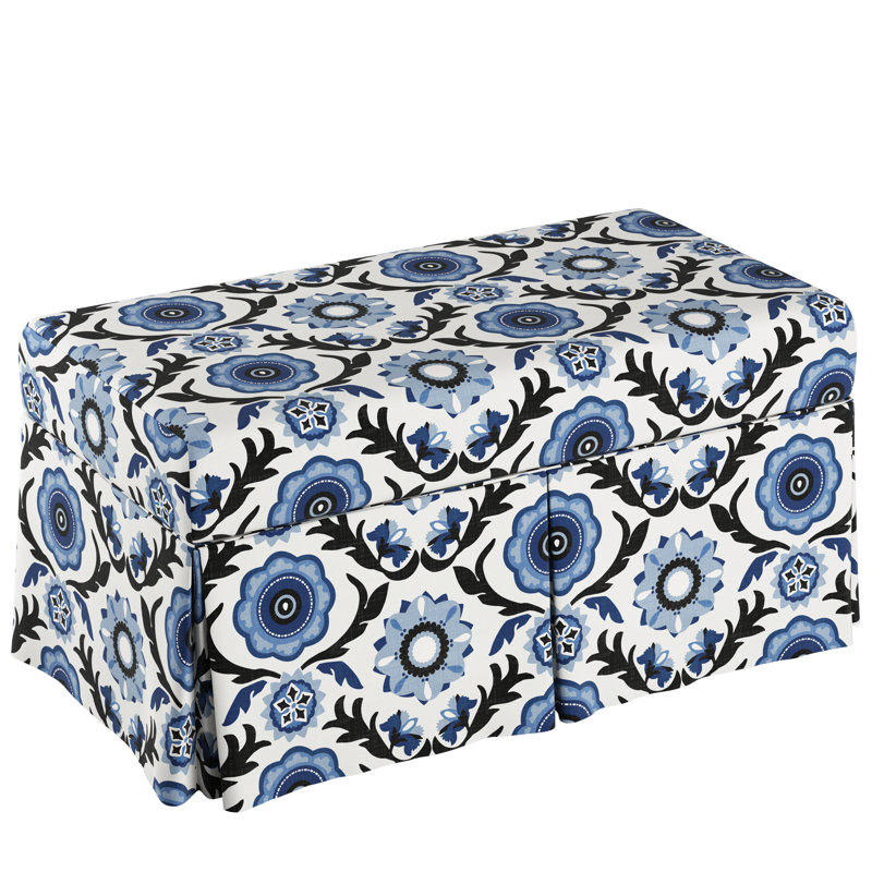 Upholstered Storage Bench, Tulum Blue
