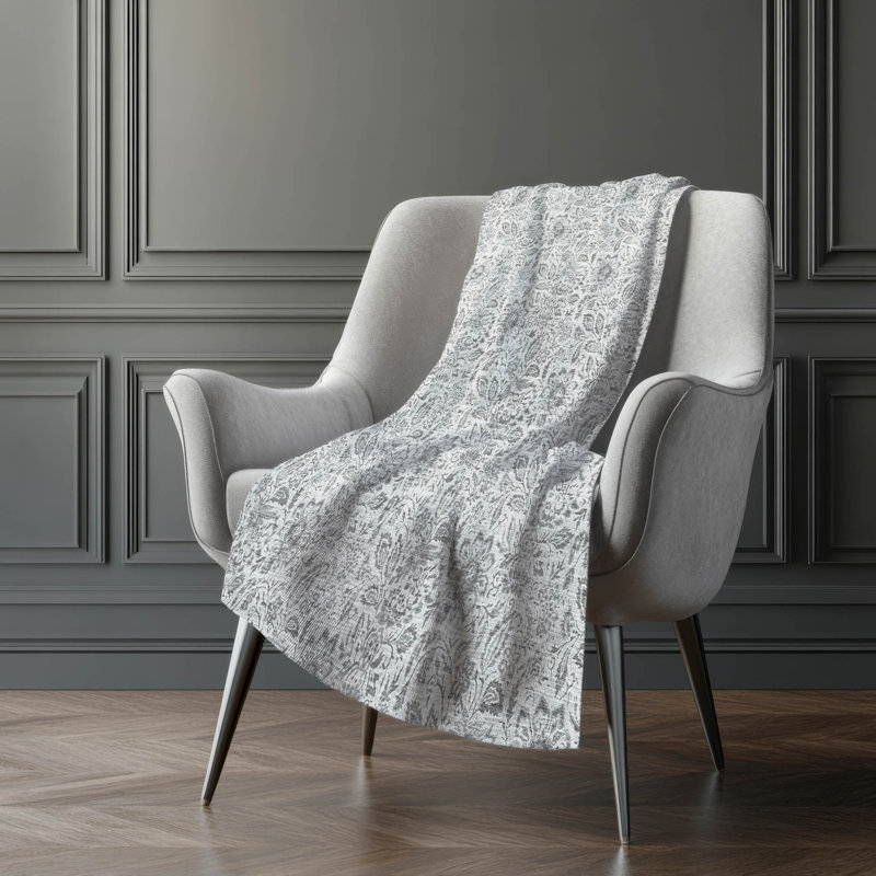 Jeté floral Sherpa ASB660 Addison, Argent argent