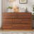53.2" W 8 Drawer Mid-Century Modern, Wooden Double Dresser with Curved Profile, Fluted Design and Large Capacity Storage					-2107781167