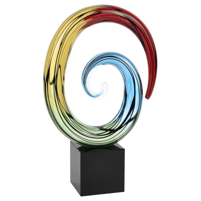 Ciapha Figurines & Sculptures, 10" H x 2" W x 6" D, Black/Rainbow