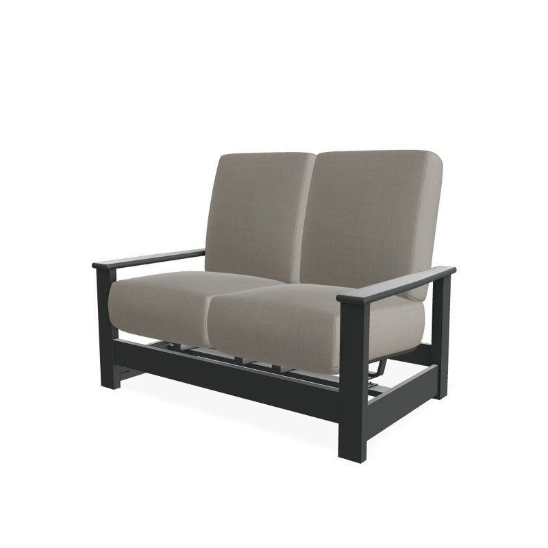 Leeward 56.5'' Wide Loveseat with Cushions, Graphite, Mist